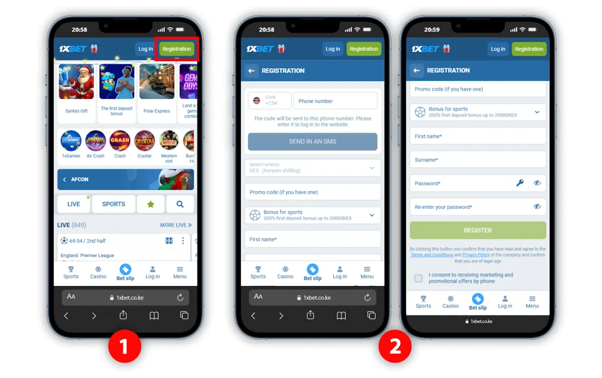 1xBet Mobile Registration on 1xBet Banner